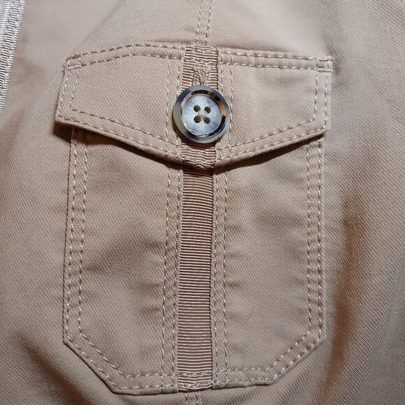 WHITE HOUSE BLACK MARKET Golden Tan Jacket with Satin & Button Details - Picture 9 of 11